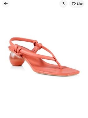 Cult Gaia Aviva Leather Slingback Thong Sandals